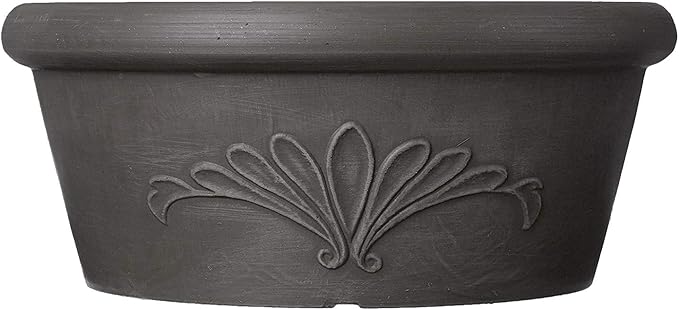 Arcadia Garden Products PSW Pot TA30DC Collection Shallow Bulb Pan Planter Dish Low Bowl for Succulents, Bonsai, Fairy Gardens, Herbs, 12-inch, Dark Charcoal