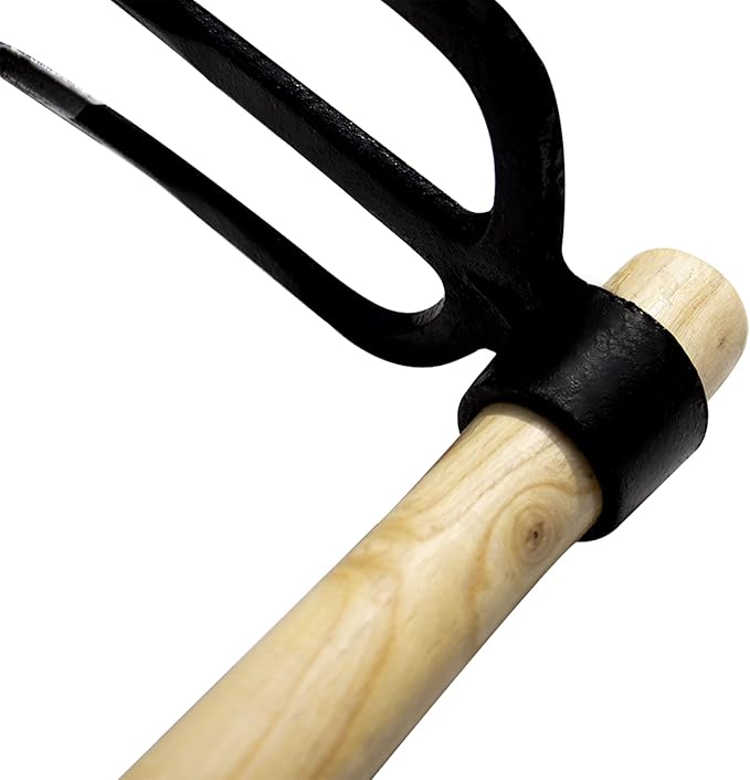 55-Inch Pure Solid Wood Replacement Handle for Garden Digging Spading Fork, Surface Coated with Protective Paint, Clear Finish, Convenient and Durable