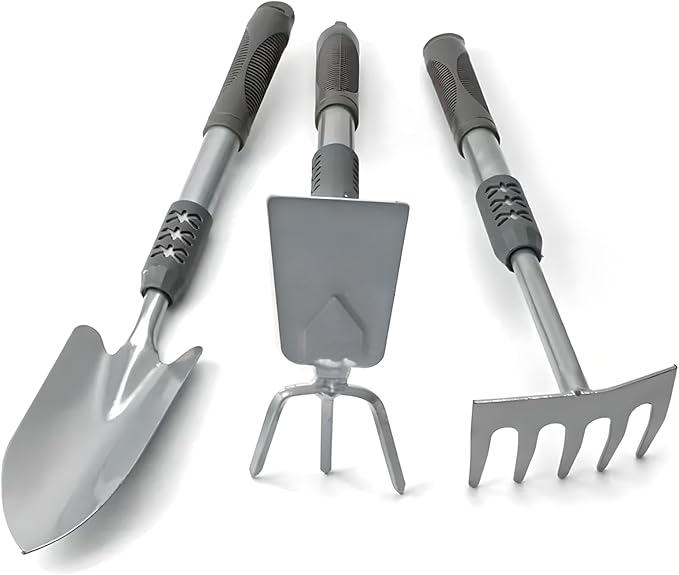 3 Piece Weed Puller Tool, Manual Hand Weeder Paver，All Metal Garden Weeding Tool set，A Set of Tools to Meet Daily Garden tasks Such as Weeding Digging Cultivating and loosening Soil