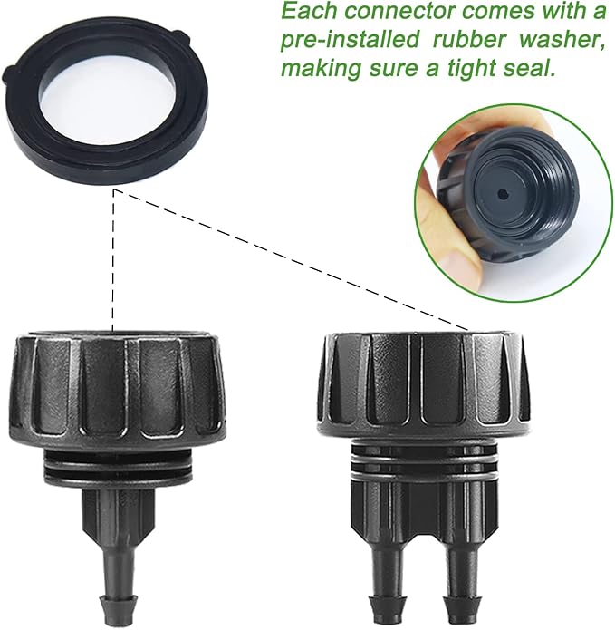 4 Set Faucet Adapter US Standard 3/4" Female Thread to 1/4" Tube Connector Convert 3/4" Garden Hose to 1/4" Tubing 1/4" Drip Irrigation Garden Hose Adapter (Splitter)