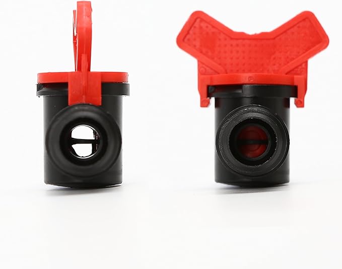 10pcs Drip Tape Connectors Valve Fittings 16mm Grummet x 5/8 Inch Tape-Swivel x 1/2'' Male with Red Handle Shut-Off Irrigation System, Universal Tubing Coupling Locking, Compatible Y112 Thread Type