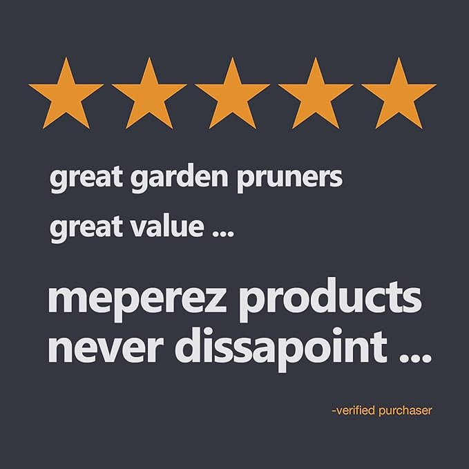 Premium garden shears, meperez pruning scissors gardening tools, pruners for flower, bushes, rose and fruit tree, use for florist, yard and orchard the plant clippers, sharp steel anvil snips