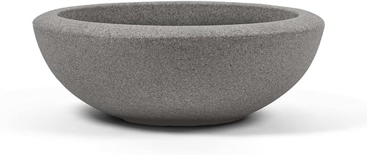 ARBORA 21" Santorini Bowl Polyresin Indoor and Outdoor Planter with Stone Blend Concrete Finish - Durable, Weatherproof, Lightweight, Large Plant Pot for Patio, Garden, Deck, Entryway