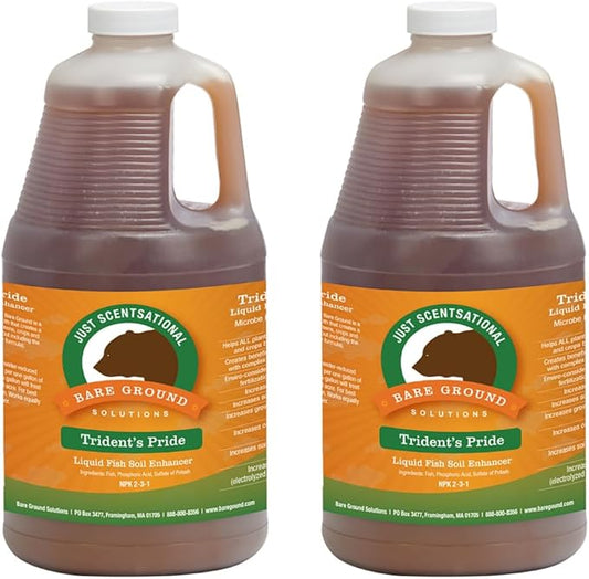 TP-64G Trident's Pride Organic Liquid Fish Hydroponic Soil Fertilizer, 64 oz (2 Pack)
