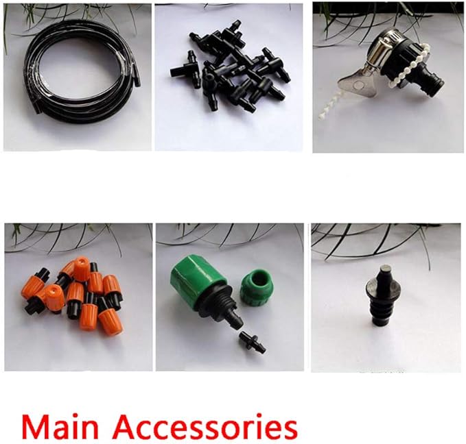 Drip Irrigation kit Plant Watering System Gravity Fed Irrigation Water Drip Setfor Garden Greenhouse Yard Lawn Home or Vacation Use 22M 8/11" Tube 30 Nozzles