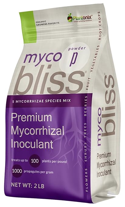Myco Bliss Powder (2lbs) - Mycorrhizal Fungi for Soil - 5 Strain Mycorrhizal Inoculant with 1000 Propagules Per Gram - Highly Concentrated Mycorrhizae for Plants, Potting Soil, & Garden Soil