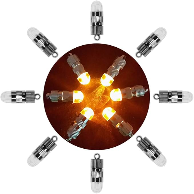 SumDirect Pack of 30 LED Mini Non-Blinking Lights for Paper Lanterns Balloons Floral Wedding Halloween Christmas Party Decoration Centerpieces (30, Orange Yellow)