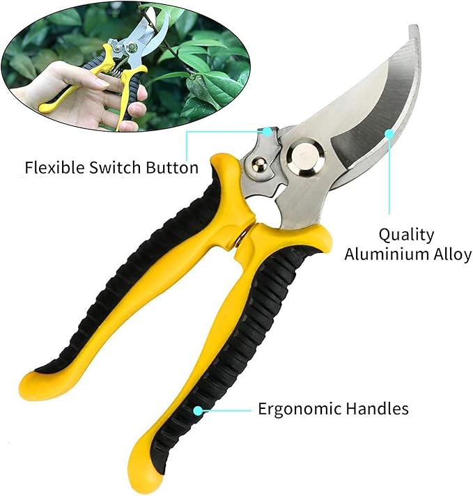 Stainless Steel Garden Tools, Gardening Tool Set with Pruning Shears, Hand Trowel, Transplanter, Hand Rake, Gardening Gloves (750, 5PCS)