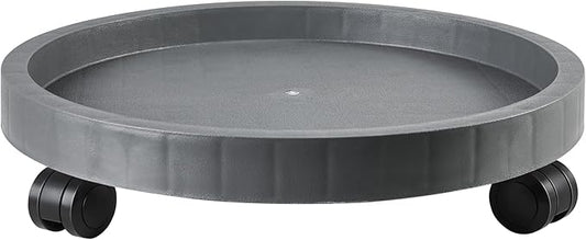 12.6 Inch Planter Caddies Rolling Saucer Caddy with Wheels, Heavy Duty Wheeled Stand for Potted Plant, Round Coaster Roller Base Tray with Casters, Flower Pot Dolly Holder for Indoor Outdoor
