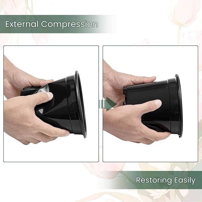 GROWNEER Nursery Pots with Drainage Holes Pack of 24 Pcs 3.5/4.5/5.5/6.5 Inch and Plant Label Flexible Seedling Pots Seed Starting Planter for Indoor Outdoor Flowers Succulents Cactus