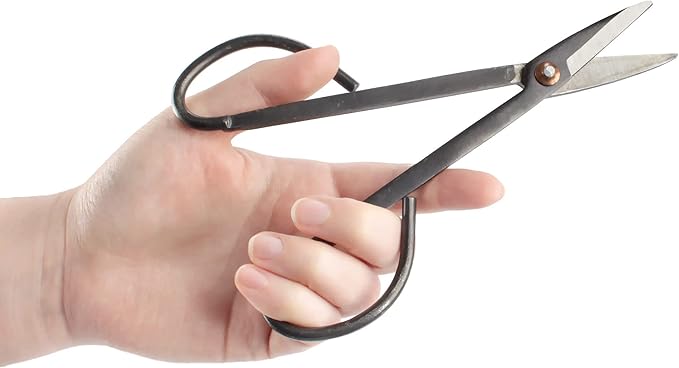 BambooMN 7.2" Black Bonsai Trimming Shear - 10 Pieces