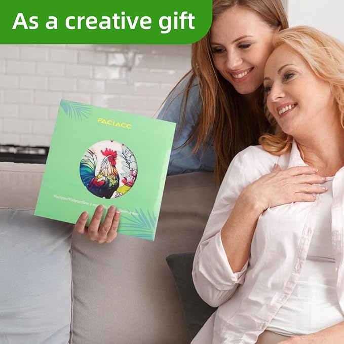 Wind Spinners Outdoor, FACIACC Rooster Metal 3D Hanging Garden Decor, 12-inch Stainless Steel Wind Spinner with Tail Spinner, Wind Sculptures for Indoor Patio Lawn Yard, Ornament Gift for Women/Men