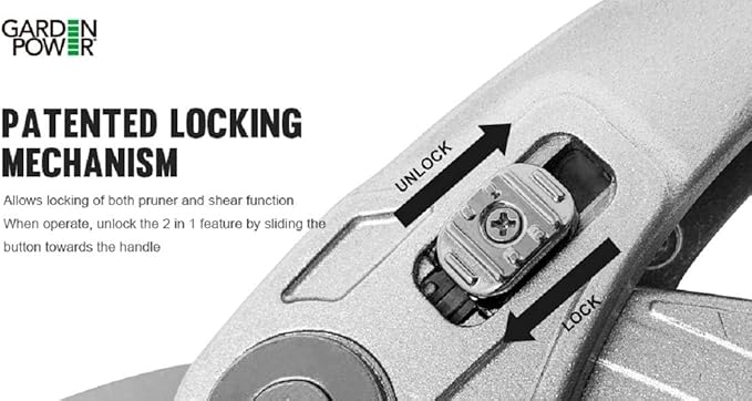 Bypass Pruning Shears 2 in 1 Multi-Cutter, Unique Lock Allows Switching Between Pruner and Shear Snipping. 1/2 Inch Cutting Capacity. Garden Clippers, Pruners for Gardening Heavy Duty