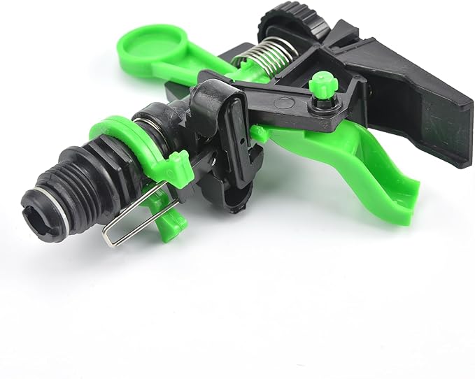 Gardening Watering System Tools, 1/2 Inch Garden Lawn Spray Irrigation Nozzle, Internal Threaded Rocker Arm Sprinkler 360 Degree Automatic Rotation Adjustment Nozzle (Green)