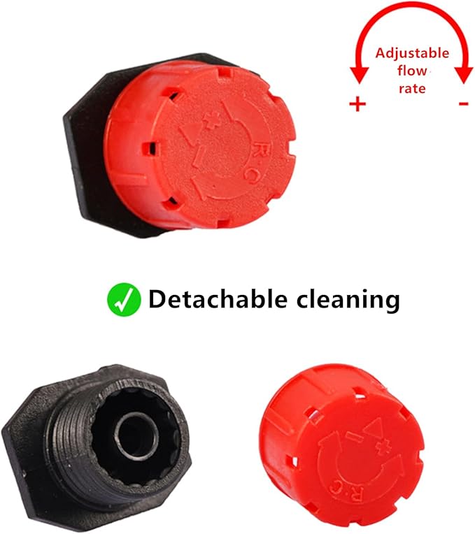 100Pcs 360 Degree Adjustable Irrigation Drippers Sprinklers, 1/4 Inch Emitters Drip for Watering System