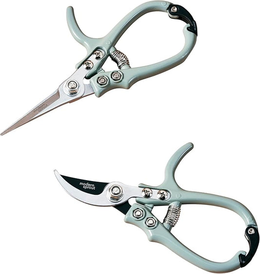 Modern Sprout Gardening Shears & Pruners 2-pack, Lightweight, Durable, One Size (Sage)