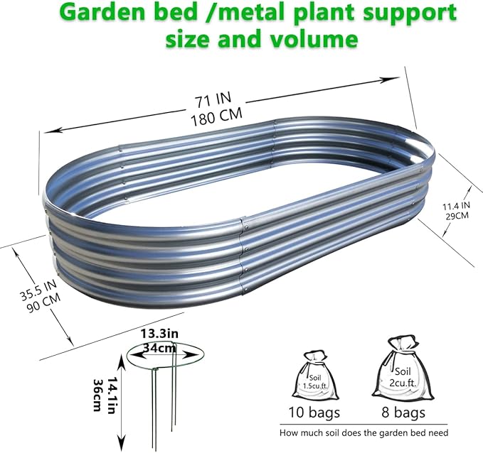 Galvanized Raised Garden Bed, Raised Garden Boxes, 2 Pcs 6×3×1ft Outdoor Galvanized Planter Box, Garden Stock Tank Outdoor with Metal Plant Stakes, Garden Beds for Vegetables Planting