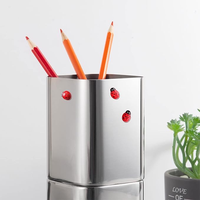 8pcs Plants Magnets Tiny Ladybug Pins Charms Funny Potted Plant Safe Magnets Cute House Plant Accessories,Christmas Decoration Gift for Plants Lovers (Ladybug)