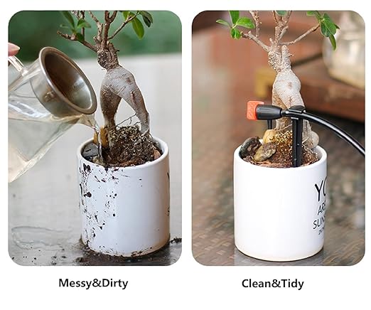 Garden Irrigation Dripper, 30 Pack Adjustable Drip Emitters Garden Succulent Watering Dripper Sprinkler for 4mm/7mm Hose for Home Succulents Plants Lawn Flower Irrigation System