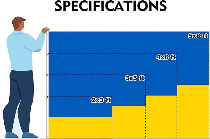 Double Sided Ukraine Flag 3x5FT Ukrainian National Polyester Flag With 2 Grommets For Patriotic Ukrainian Themed Festival Events Party Decoration (Ukraine, 3x5FT-3ply)