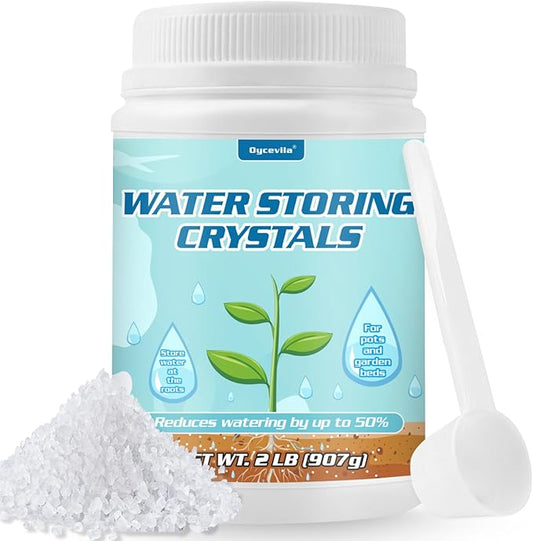 2LB Water Storing Crystals for Plants with Spoon, Water Gel Solves Plant Over-Watering and Drought Problems, Keeps The Soil Moist, Small Water Storing Polymer Crystals for Plants Candle - by Oycevila