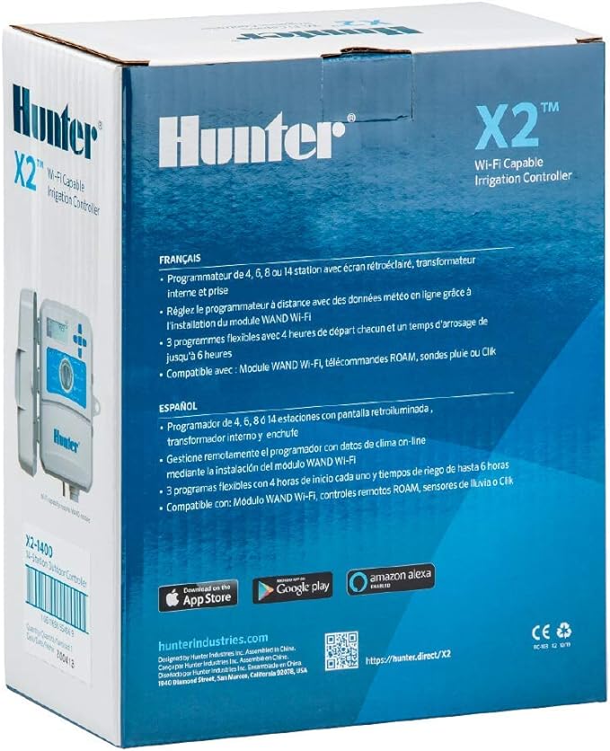 Hunter Industries Hydrawise X2 6-Station Outdoor Irrigation Controller, white