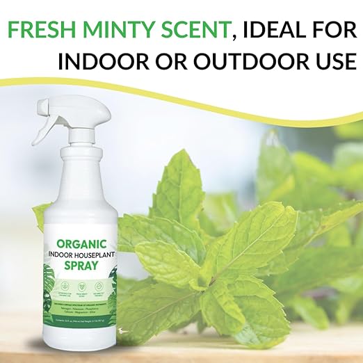 Organic Indoor Houseplant Spray - Liquid Plant Food in a Spray Bottle (Foliar Fertilizer) | Use on All Live Indoor Plants, Orchids, and Succulents | No Mixing Required (32oz)