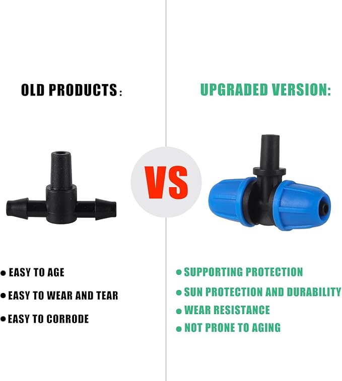 6mm to 1/4 Inch Barb Tee for for ¼ in. tubing; Tubing Outside Diameter (OD) is 0.250 in., Internal Diameter (ID) is 0.170. in. (20Pcs/Pack) (Blue-1/4" to 6mm)