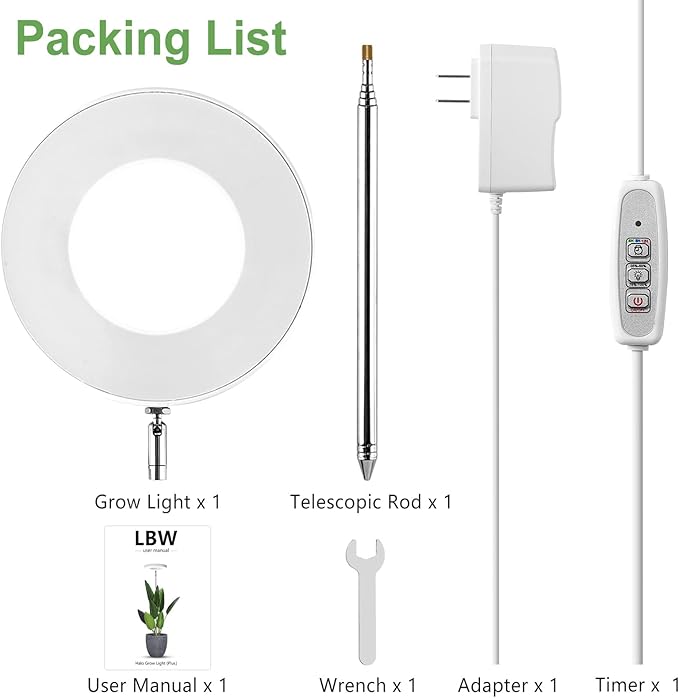 LBW Plant Grow Light, 72 LEDs Full Spectrum Grow Lights for Indoor Plants, 56in Large Grow Lamp with 4/8/12H Auto Timer & 4 Dimmable Brightness, Height Adjustable, Ideal for Tall Plants