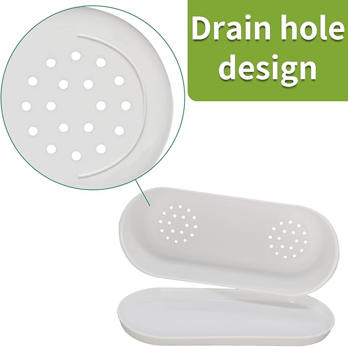 5 Set Window Herb Planter Box Rectangular,8.5x3.5 Inch White Plastic Planters with Multiple Drainage Holes and Trays,Indoor Succulent Cactus Mint Flower Pot for Windowsill,Garden Balcony