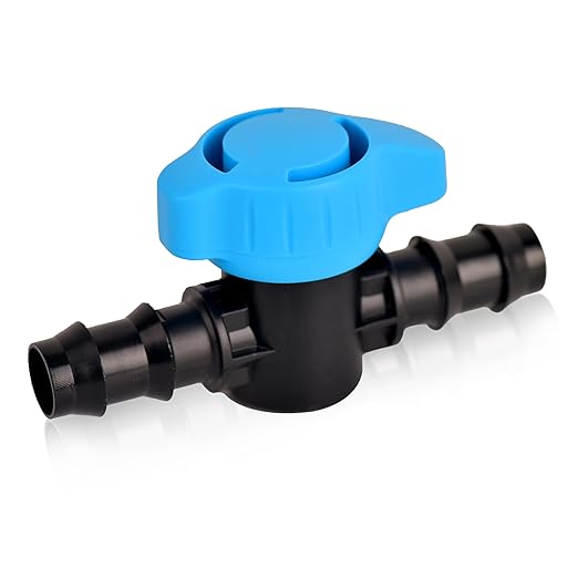 Drip Line Switch Valve Fittings Connectors For 1/2" Drip Tubing, Barbed Valve, Shut-Off Valve Drip Irrigation Parts For Irrigation System-6Pcs/pack