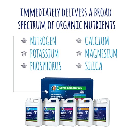FOOP Nutes Veg & Bloom Gallon Pack Bundle: Organic Plant Nutrients for Root Development, Thick Stalks, Vibrant Green Canopies | Infused with Cal/Mag, and Silica | Certified Organic | Six 1G Bottles