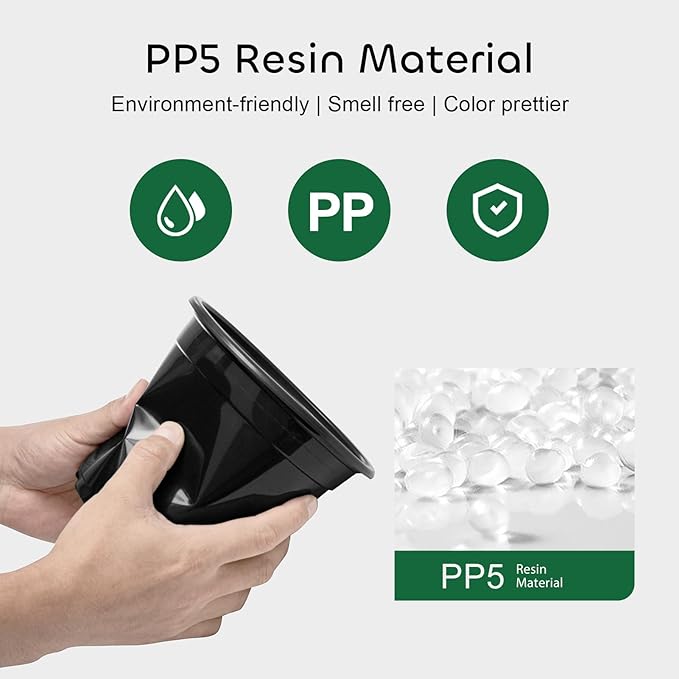 GROWNEER Nursery Pots with Drainage Holes Pack of 48 Pcs 3.5/4.5/5.5/6.5 Inch and Plant Label Flexible Seedling Pots Seed Starting Planter for Indoor Outdoor Flowers, Succulents, Cactus