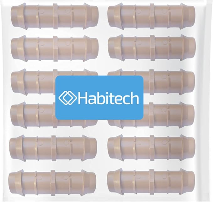 1/2" Coupling Drip Irrigation Fittings (12 Pack) - Barbed Drip Line Coupler Connectors compatible with Rain Bird and Most 1/2" Tubing or Sprinkler Systems