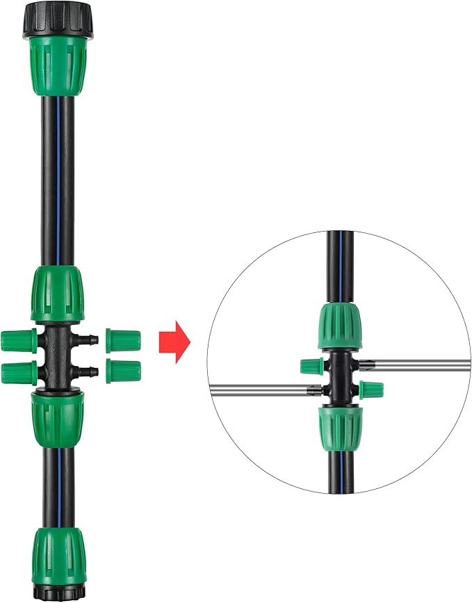 3/4 to 1/4 (4 Way) Drip Tubing Adapter US Garden Hose GHT 3/4 Threaded Adapter Connector Fittings for Drip Irrigation System