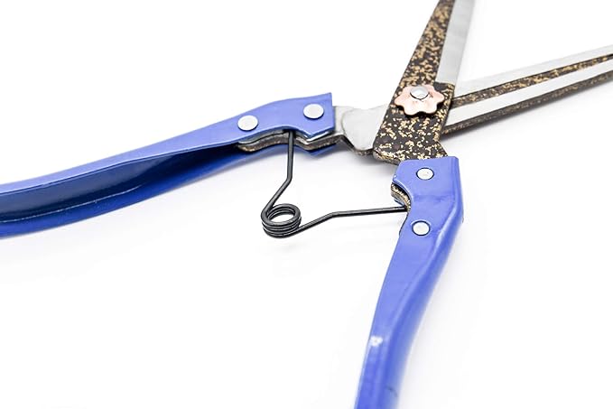 Grass Shear Sheep Shear Alpaca Shear - Coated Wear-Resistant Handle, Manganese Steel Double Blade, Strong Spring Suitable For Cattle And Sheep and Horse Hair Hand-Cut(Blue 10.2 inches)