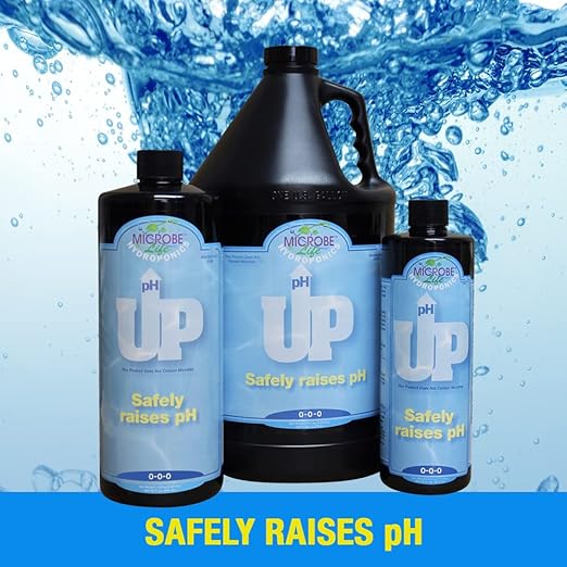 Microbe Life Hydroponics pH Up pH Control Liquid, Premium Buffering for pH Stability, Increases pH Levels, Use with Any Feeding Systems Including Hydroponics or Soil, 2.5 Gallons