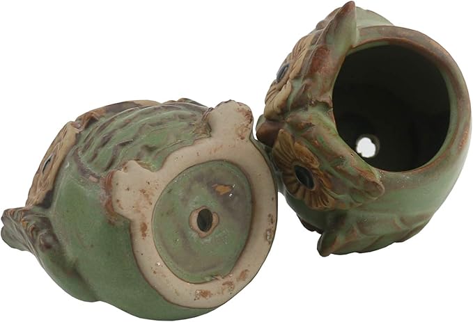 Ogrmar 6Pack Owl Plant Window Boxes Cute Owl Flower Pot/Modern Ceramic Succulent Planter Pots/Tiny Flower Plant Containers Animal Decor