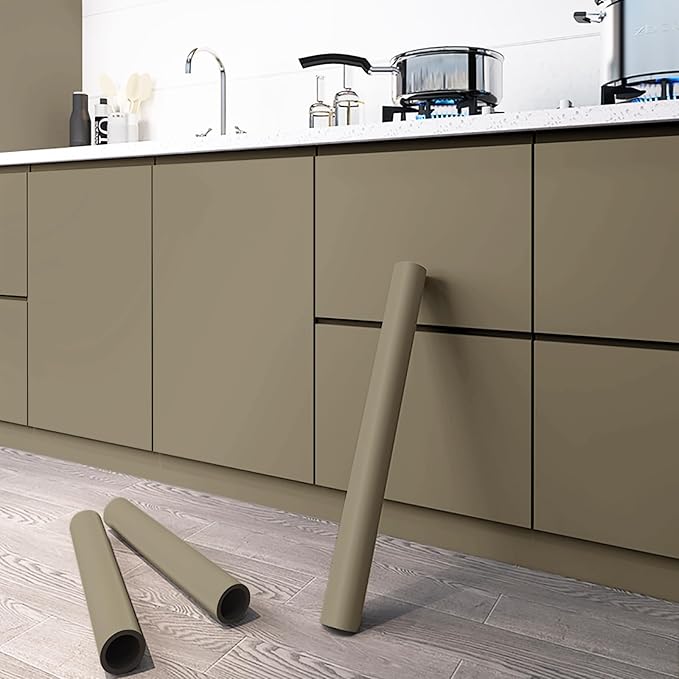 Dimoon 78.7''x15.7'' Etoupe Skin Peel and Stick Wallpaper Contact Paper Modern Self Adhesive Wall Paper Removable Renter Friendly Textured Solid Shelf Cabinet Vinyl Roll (78.7''x15.7'',Etoupe Skin)