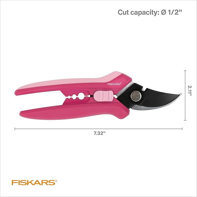 Fiskars Floral Pruning Shears - Plant Cutting Scissors/Garden Clippers For Deadheading and Working with Flowers - Rose Petal Pink