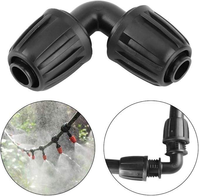 10Pcs Irrigation Fittings Elbow Connectors, 1/2 inch Lock Barbed Elbow Connectors for (1/2" ID x0.6-0.63" OD) 16mm Drip Tubing Barbed Connectors