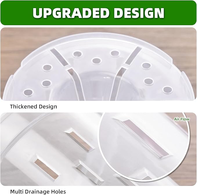 TRUEDAYS 4 Pack Orchid Pot 5 Inch Clear Plastic Plant Pots with Drainage Holes for Indoor Outdoor Plants