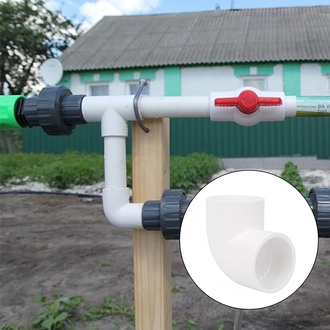 8Pack 1-1/4" 90 Degree Elbow PVC Pipe Fittings 2 Way Right Angle PVC Pipe Fitting, Furniture Build Grade SCH40 (Socket x Socket) 1.25" PVC Fitting Connectors for DIY PVC Shelf Garden Support Structure