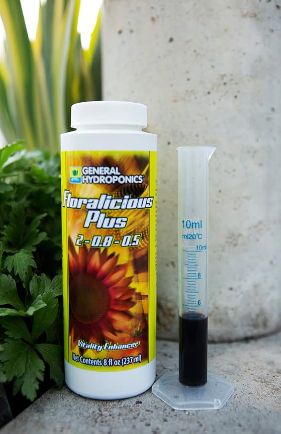 General Hydroponics Floralicious Plus, Vitality Plant Food, 2-0.8-0.5, 8 fl. oz.