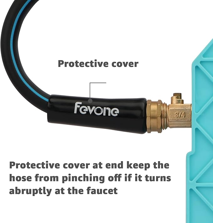 Fevone 75 ft Garden Hose, 2-Year Warranty, Heavy Duty Water Hose, Hybrid Polymer, Kink Resistance, Flexible, Durable, Solid Brass Fittings, 3/4" GHT, 5/8" ID, 600 PSI,