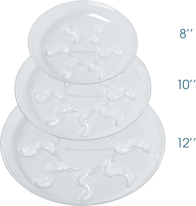 Idyllize 5 Pieces of 12 inch, Clear Thick Plastic Heavy Duty Sturdy Plant Saucer Drip Trays for pots (12")