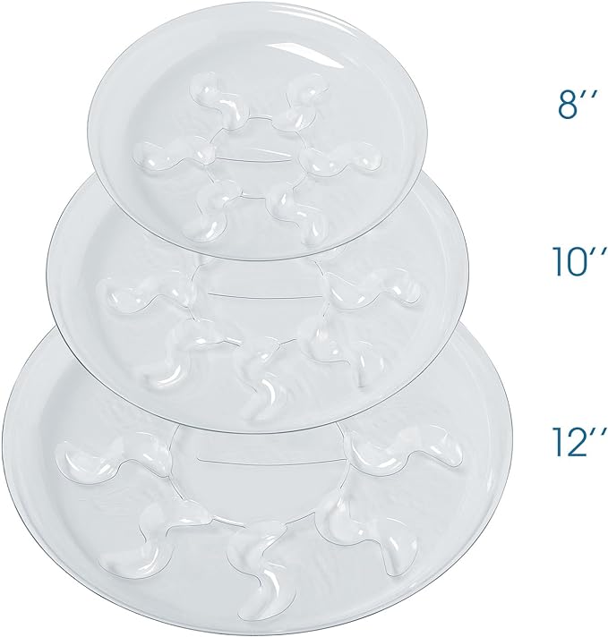 Idyllize 5 Pieces of 10 inch Clear Thick Plastic Heavy Duty Sturdy Plant Saucer Drip Trays for pots (10")