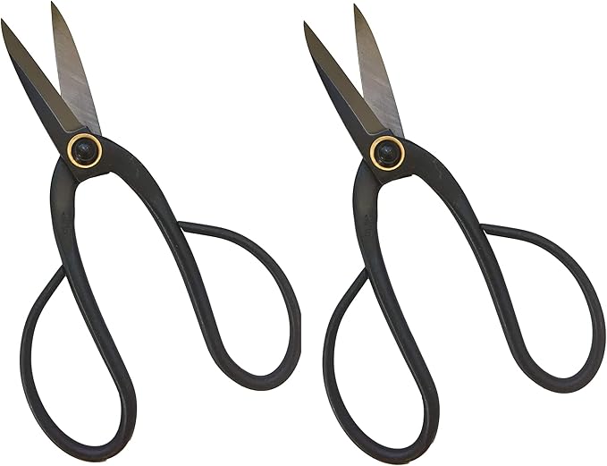 GARDEN GURU Bonsai Scissors - Traditional Butterfly Bonsai Pruner Shear for Precise Trimming Pruning and Deadheading of Flowers Plants, Japanese Bonsai Garden Tools (200mm 2 Pack)