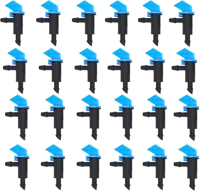 150 Pack 2 GPH Drip Emitter Irrigation Drip Emitters Garden Flag Irrigation Dripper 8L/H Emitter Sprinkler Drippers for 4mm/7mm Hose for Home Garden Lawn Vegetables(Blue)