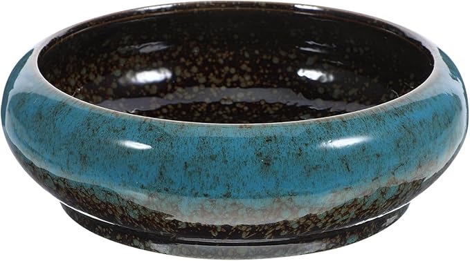 Happyyami Plant Pot Hydroponic Plant Succulent Pots Ceramic Round Decorative Bowl Hydroponic Water Lily Planter Pot for Flowers Succulent Table Centerpiece (Random Color) Indoor Plant Pots